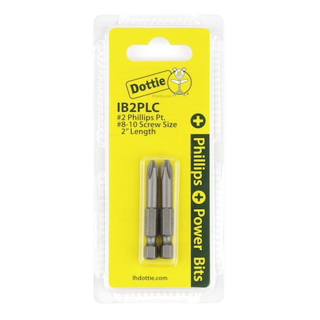Dottie L.H. Dottie No 2 x 2'' Phillips Power Bit (Carded) IB2PLC